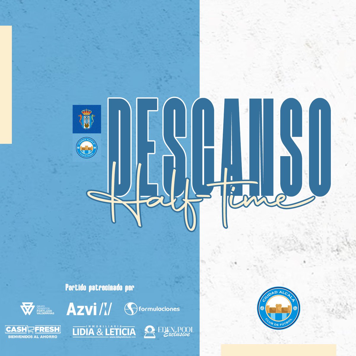 ⏸️ ¡Tiempo de descanso!

🩵 #AtcoViso 0-3Azvi #CiudadAlcaláCF Juvenil

⏱️45’

#AlcaládeGuadaíra #FutFem 📳