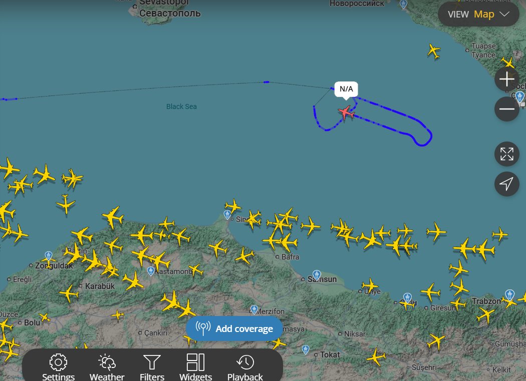 İtalya-Sicilya Catania askeri üssünden kalkan United States – Navy Boeing P-8A Poseidon uçağı karadenizde yolunu kaybetmiş herhalde.