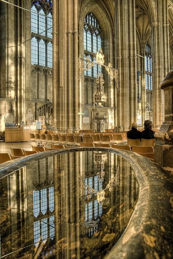 bymortalhand's tweet image. The blessing pool inside Canterbury Cathedral in Kent