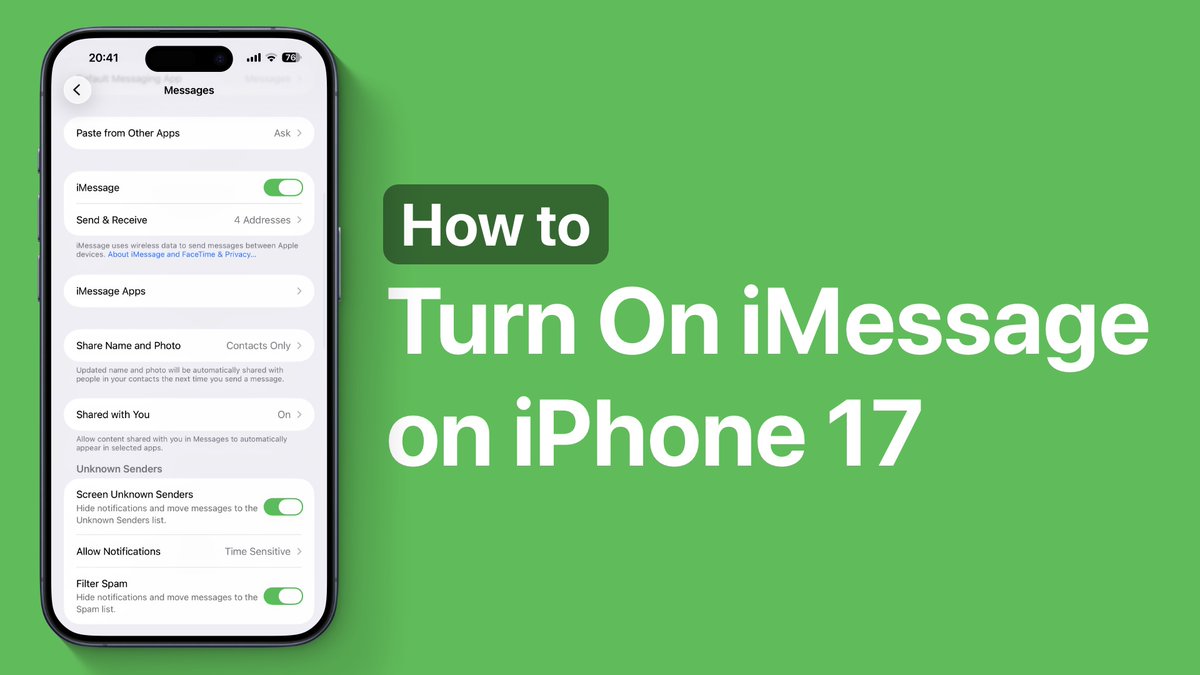iOSHacker1's tweet image. How to Turn On iMessage on iPhone 17 ioshacker.com/how-to/turn-on…