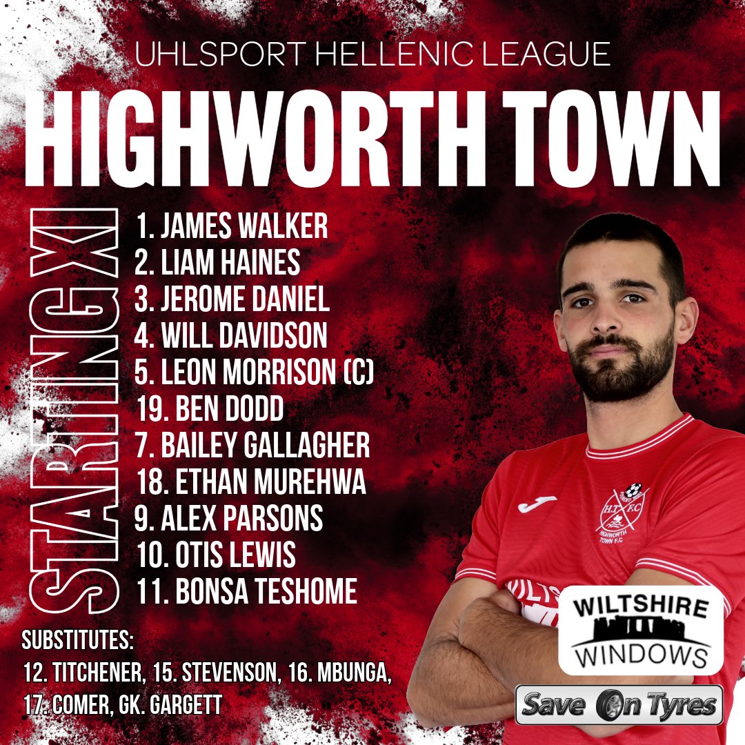 STARTING XI…

Here is how we lineup to face <a href="/RomanGlassFC/">Roman Glass St. George 🏛🪟🏴󠁧󠁢󠁥󠁮󠁧󠁿</a> at The Save On Tyres Stadium this afternoon!

🔴⚫️🔴⚫️

<a href="/HellenicLeague/">Hellenic League</a> <a href="/swsportsnews/">South West Sports News</a>