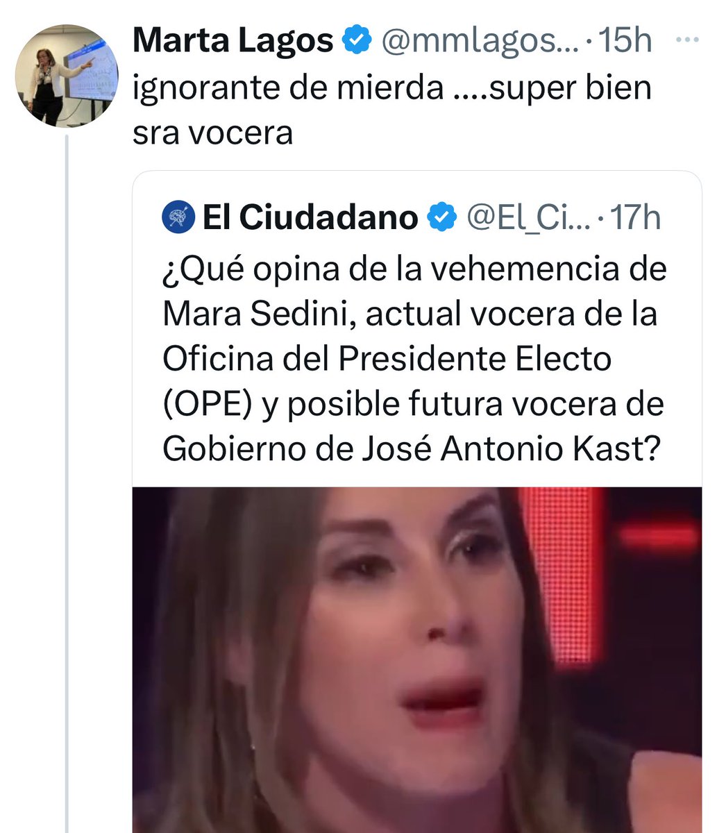 Pero qué se cree esta vieja rota, chula, arribista y metida a gente? Su parentela se va a quedar sin pega! Bravo!