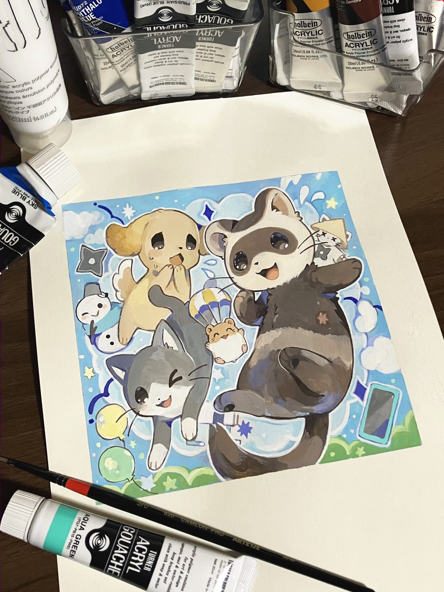 どうぶつテンヤワンヤPRイラストの原画✨

#どうぶつテンヤワンヤ