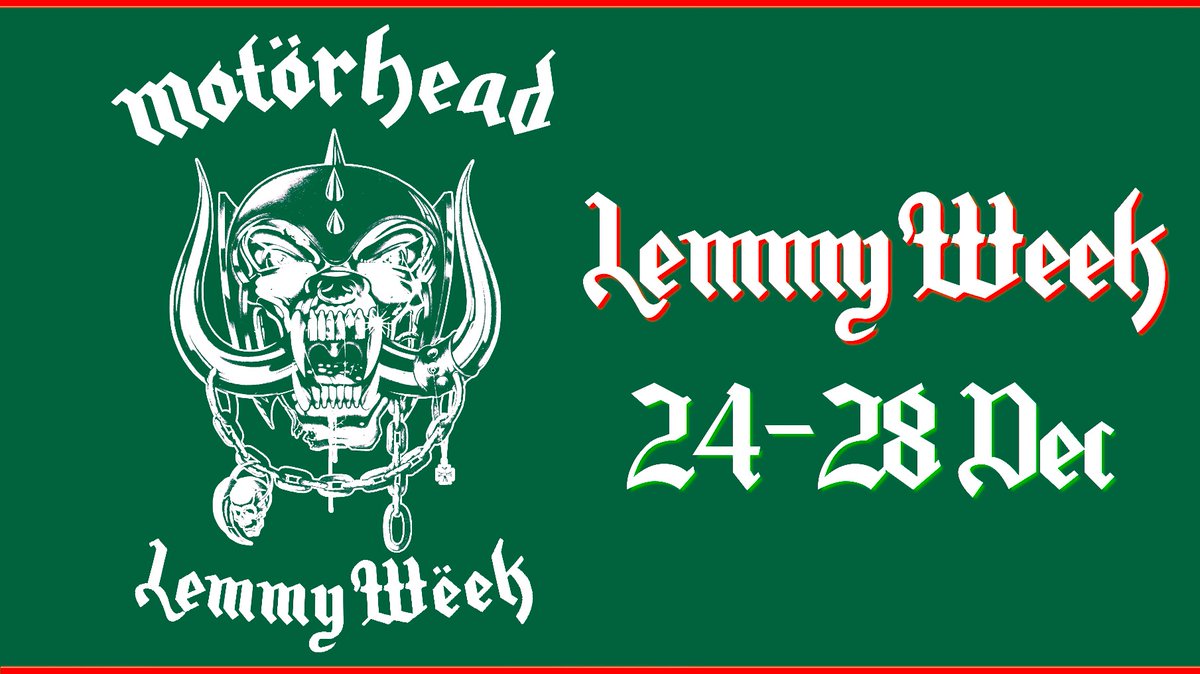 mhb1851's tweet photo. 🔴Happy #LemmyWeek
LEMMY の誕生日12.24から命日12.28までは《レミーウィーク》。この期間は モーターヘッドの音楽/Tシャツ/本/映画/お酒など 自分の好きなやり方・場所でレミーを追悼して下さい。レミーウィークは LEMMY と MOTÖRHEAD をたたえるお祭りです🤠 https://t.co/Ny0ClXwYxv