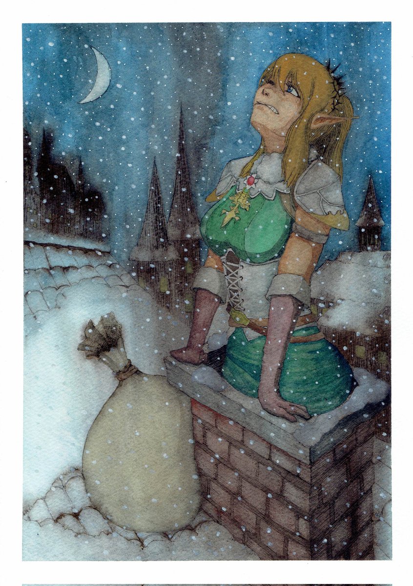 Roknosuke's tweet photo. #ウィズダフネ
#WizardryDaphne
#wizardly
#フルート
タイトル 「聖夜に無理した乙女」
ハッピーメリークリスマス https://t.co/fun48v6uLV