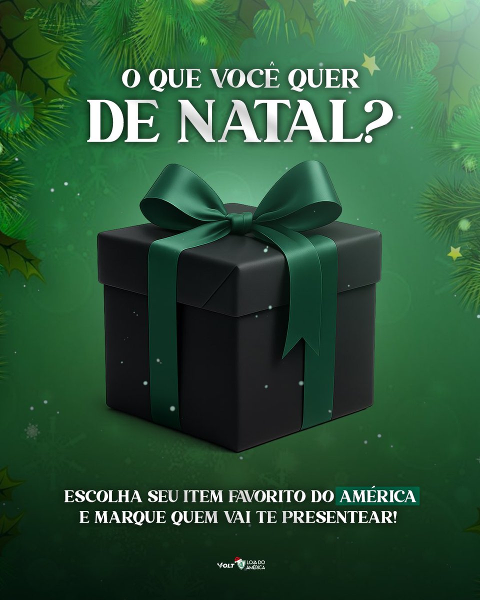 O Natal tá chegando… já contou o que você quer ganhar? 🎄👀

Escolha o seu item favorito do <a href="/AmericaFC1912/">América FC</a> e marque quem vai te presentear.

Garanta o presente agora mesmo:
📍 Loja física do América
🛒 Online em: loja.americamineiro.com.br