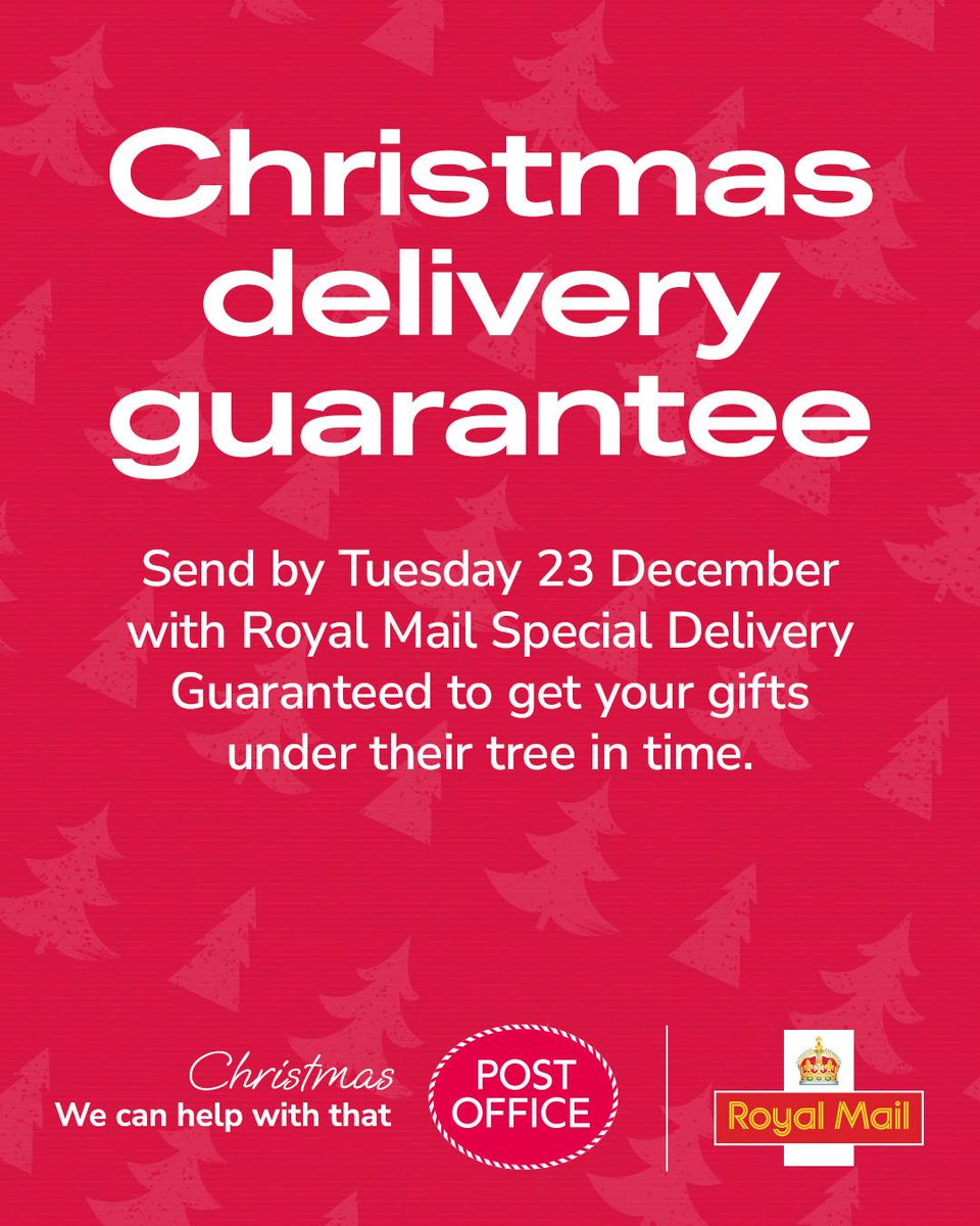 Your special gifts deserve the best! 🎁Choose a next day guaranteed services from Royal Mail  to get your gifts there in time for Christmas, even up to 23 Dec.🎄