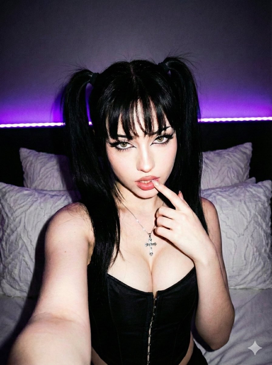 Sultry Selfie in a Neon Dream