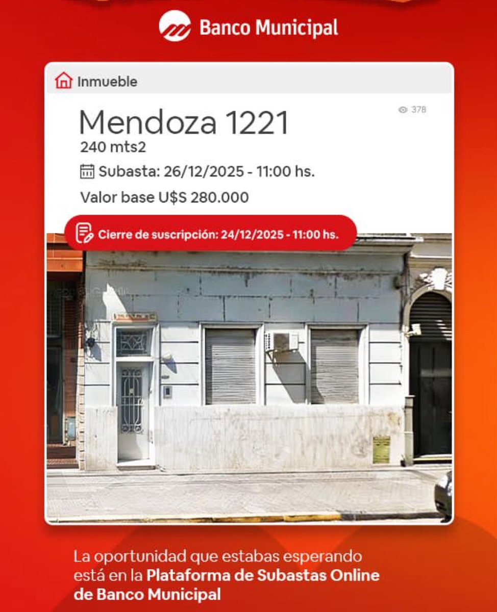 _charlycardozo's tweet image. ✅Muchos preguntaban, la autonomía que ventaja nos trae? Acá va caso concreto: sin ningún permiso especial el @BancoMunicipal subasta una vivienda con base de 280M u$s para equipos e infraestructura de #ILAR y reforzar servicios 

✅Detalles en el link 👇

subastas.bmros.com.ar/auction/detail…