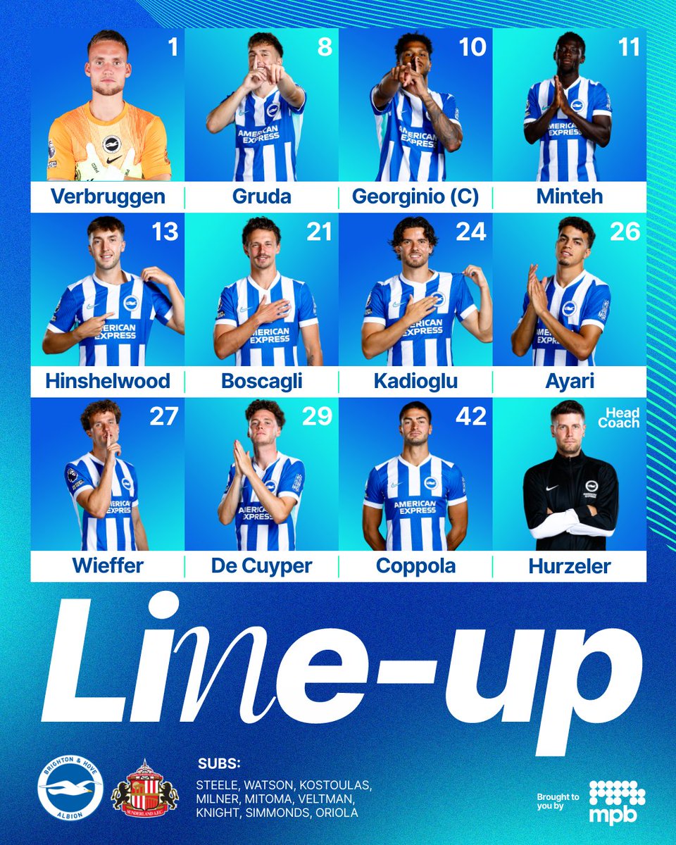 OfficialBHAFC's tweet image. TEAM NEWS! 🚨 Our #BHASUN starting XI... 👊