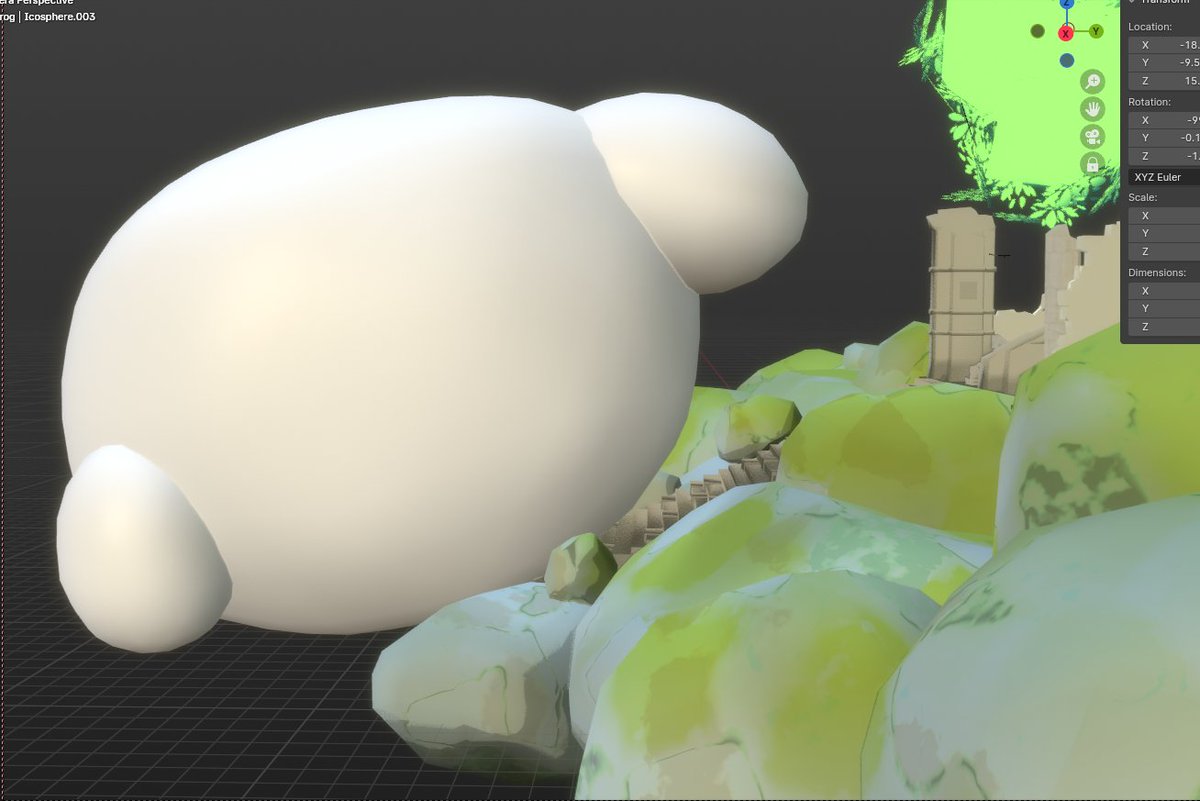 soen_kai's tweet image. XD Look at this pretty blob. *lol*

I'm just putting down the basic form of the monster, and then I'll export the whole thing as FBX to import into DAZ for staging.

#blender #comicartist