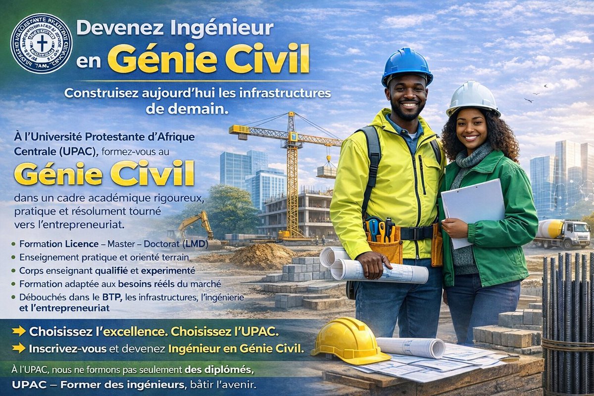 ComUpac's tweet image. Nouvelle filière, le Génie Civil à l'UPAC
