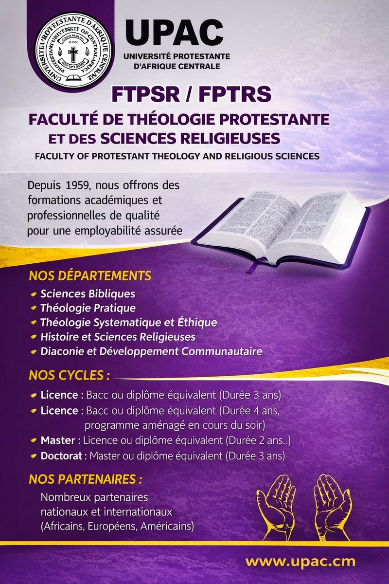 ComUpac's tweet image. Faculté de Théologie Protestante et des Sciences Religieuses - FTPSR