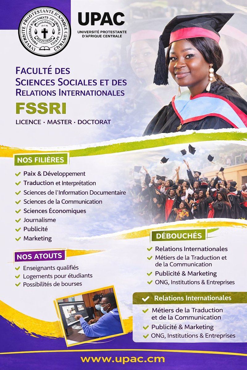 ComUpac's tweet image. Faculté des Sciences Sociales et des Relations Internationales - FSSRI