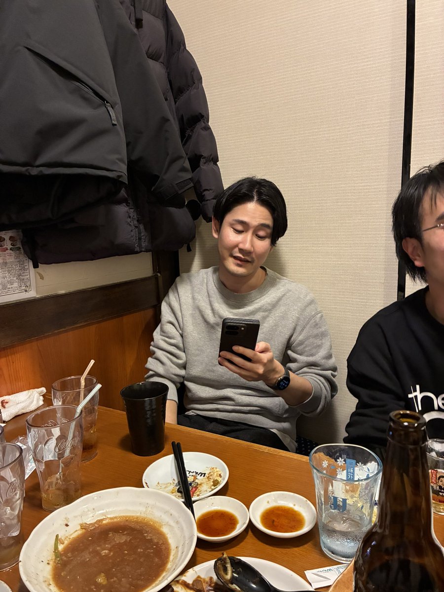 amaterial's tweet image. 去年と同じ飲み会。ちなみに来年早々このおじさん達の企画でお世話になる。