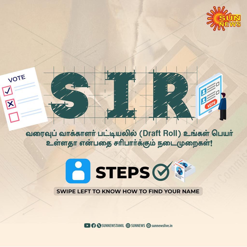 Pk3Premnath's tweet photo. வெளியான வரைவு வாக்காளர் பட்டியல்!

வாக்காளர் பட்டியலில் உங்க பெயர் இருக்கிறதா? என்பதை உடனே இந்த
 https://t.co/VScUrbjfFh

 இணைய பக்கத்தில் தெரிந்து கொள்ளுங்கள்.
#SIREffect  #DraftRoll #TNElection https://t.co/pE2iMfeBs0