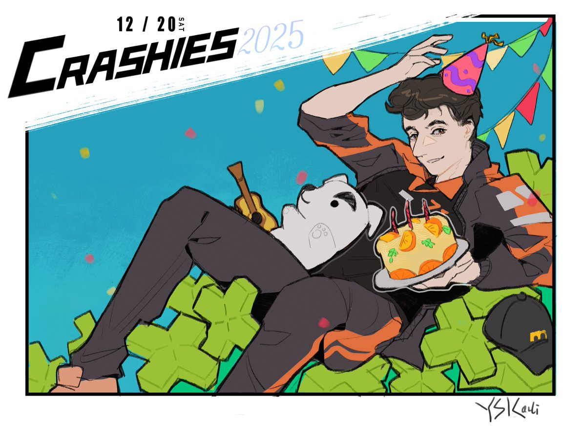 ysKarli's tweet image. Happy Birthday, and happy one-year anniversary of joining EMEA!🥳

生日快乐！

#Crashies2025HBD #crashies