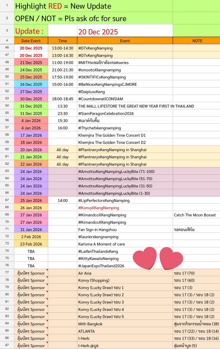 ถ้าใส่กิจสปอนในตารางด้วยจะงงกันมั้ย🥹