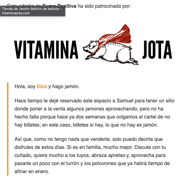 Barbaridad el anuncio de <a href="/MaxiPortes/">Maxi - hago jamón</a> en Suma Positiva