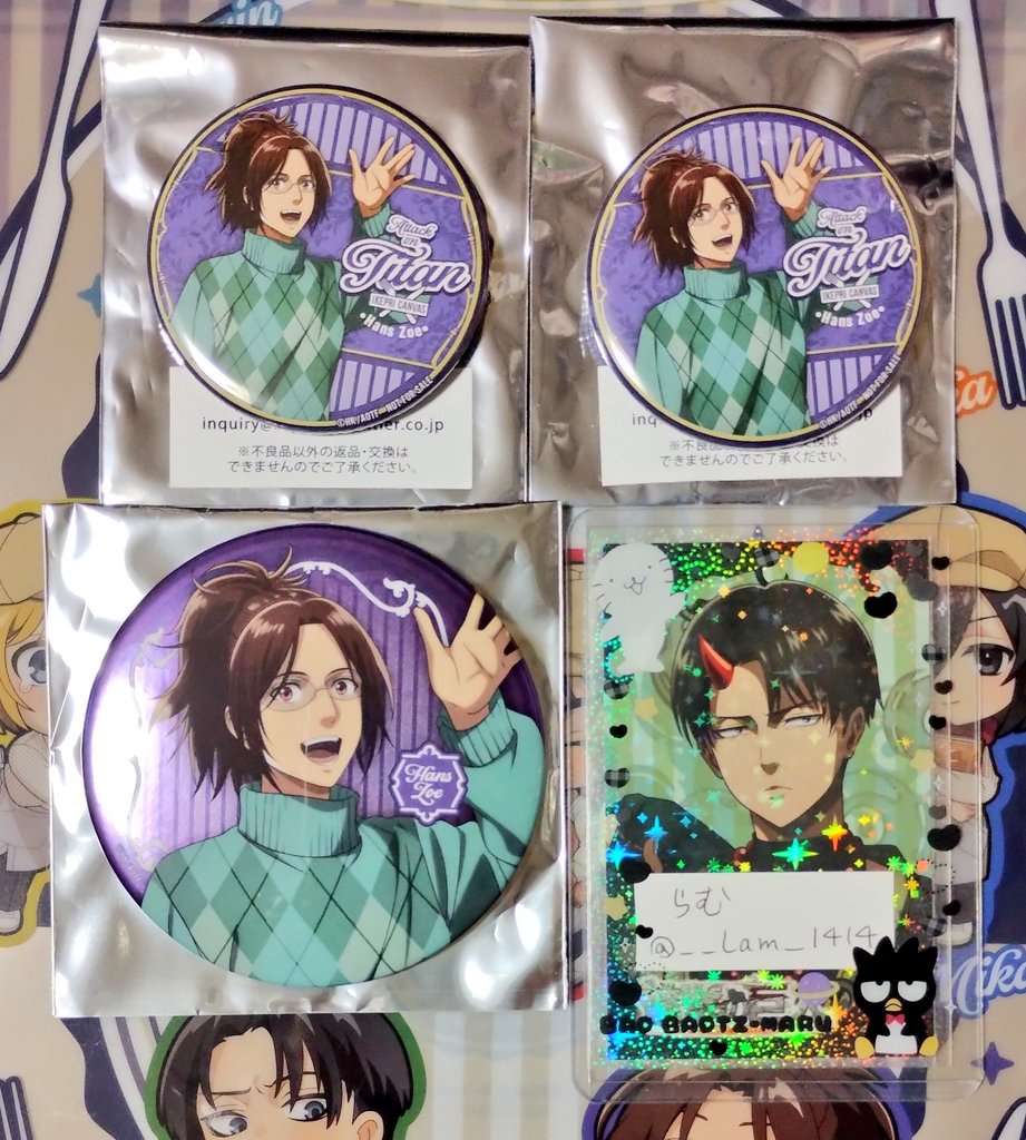 交換】進撃の巨人 池袋サンシャインシティ プリンスホテル 缶バッジ