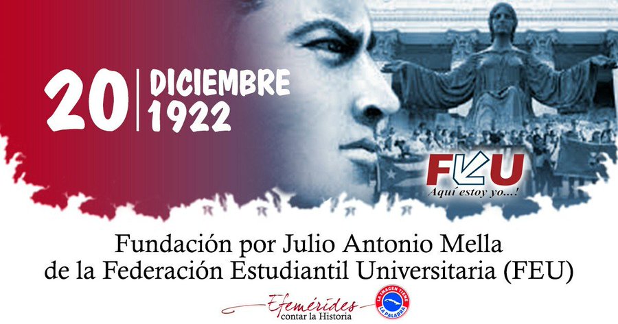 🇨🇺 ¡Felices 103 años, FEU! Orgullo de generaciones de universitarios cubanos que han defendido la educación, la cultura y la Patria. Hoy celebramos su historia y compromiso con el futuro. #FEU103 #UniversitariosCubanos