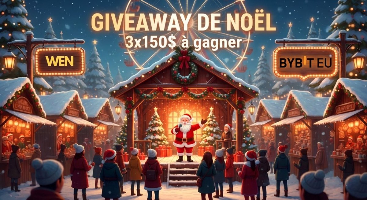 C'est avec enthousiasme qu'on vous annonce que <a href="/BybitEU/">Bybit EU</a> devient notre partenaire 🎉

Pour fêter ça, et pour vous régaler pour noël, on vous offre 450 $USDC de giveaway (3 gagnants de 150 $USDC) ! 

Pour participer : 
🔸Inscrivez vous sur Bybit EU ici : partner.bybit.eu/b/WENTV