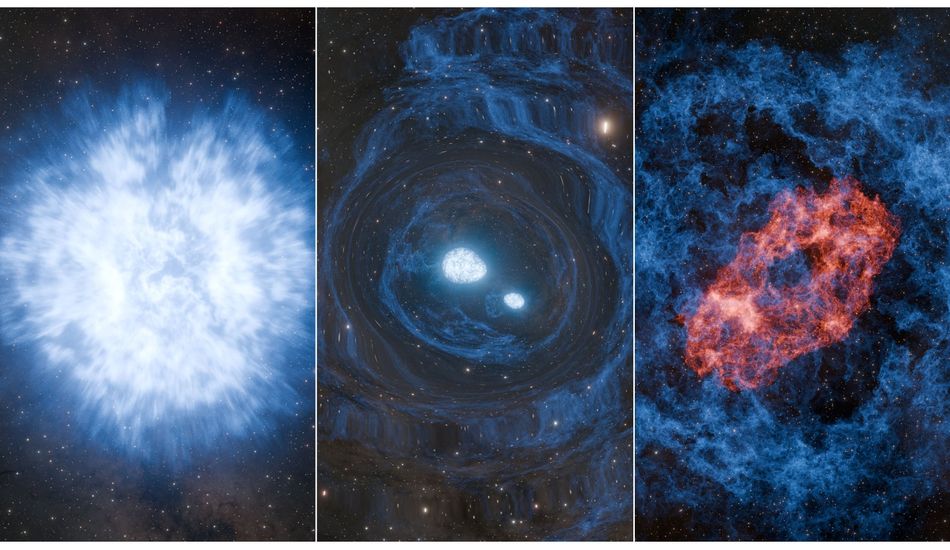TechDropsNet's tweet image. Astronomers detect a rare cosmic event, potentially a superkilonova, where a supernova births neutron stars that merge, creating an unprecedented explosion. #news  #Supernova #Kilonova #AT2025Ulz #NeutronStars
Link: techdrops.news/post/rare-cosm…
