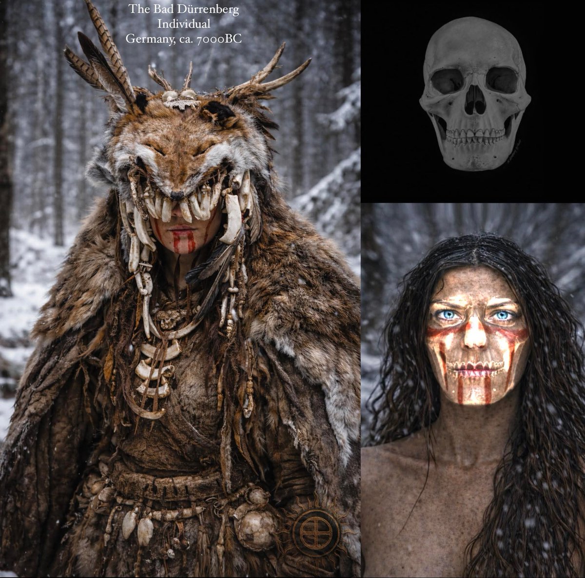 Bad Dürrenberg Individual (7000 BC) - The burial known as Bad Dürrenberg originates from central Germany and dates to the early Mesolithic, approximately 7000 BC. The grave contained the remains of a