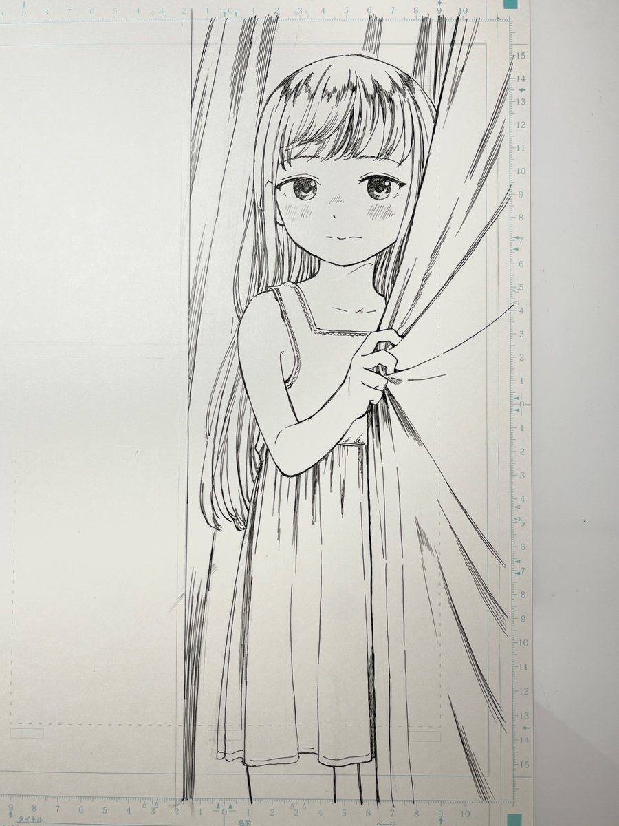 カーテンっぽい何か描いた 