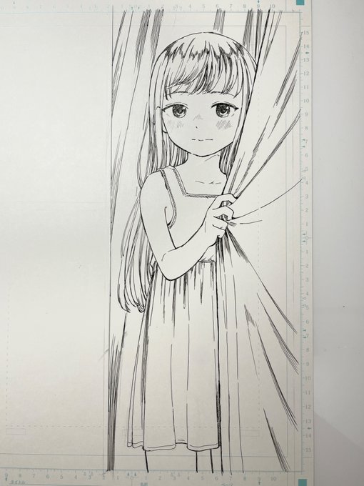 カーテンっぽい何か描いた 