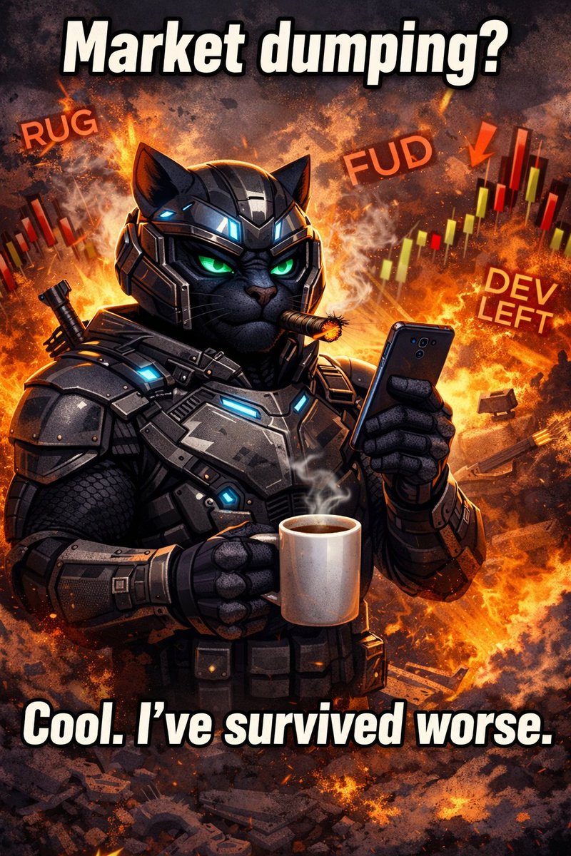 Drey_0011's tweet photo. They rugged the chart.
They rugged our emotions.
They forgot one thing…
We’ve been here before. 🐾💀
Armored Panther don’t panic,he reloads.
#STRYKForce #CryptoPTSD #BuiltDifferent #ArmoredPanther #DegensWithExperience #NoPanic #STRYKTogether https://t.co/bv4Bl7rWYU