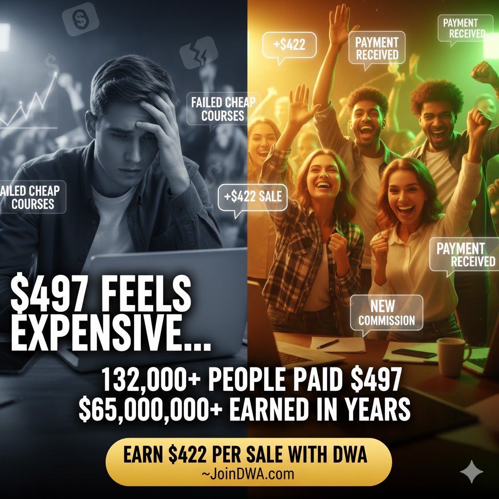 JoinDWA's tweet image. You work hard all day… and by the time you get home, you’re too exhausted to start a side hustle.
What if your side hustle didn’t need to drain you?
DWA’s system lets busy 9-to-5 employees start earning online while keeping their job.
132,000+ members