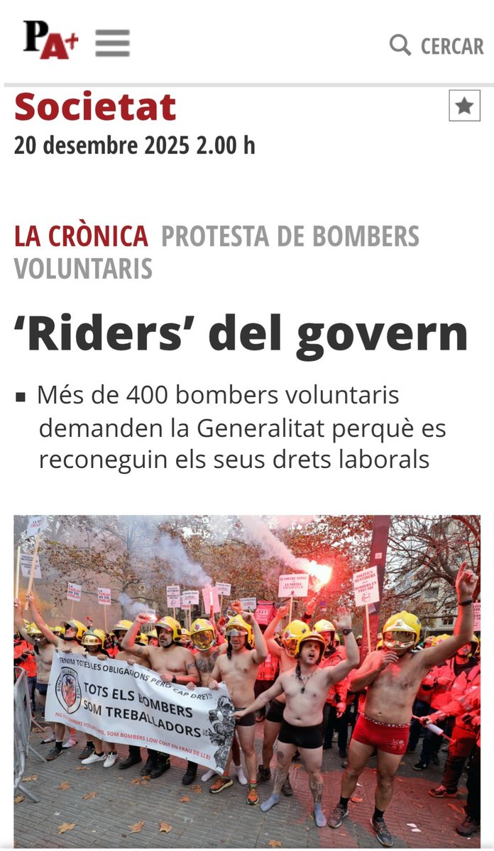 RIDERS DEL GOVERN 📸
CAP BOMBER SENSE SEGURETAT SOCIAL 🔥👩‍🚒🚒
<a href="/salvadorilla/">Salvador Illa Roca</a> assegura tota la plantilla de <a href="/bomberscat/">Bombers</a>