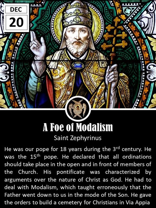 father_rmv's tweet image. Saint Zephyrinus was the 5th Pope, serving as Bishop of Rome from approximately 199 to his death on December 20, 217. A native Roman of humble origins, little is known about his early life, but his nearly 18-year pontificate placed him at the helm of the early Christian community…