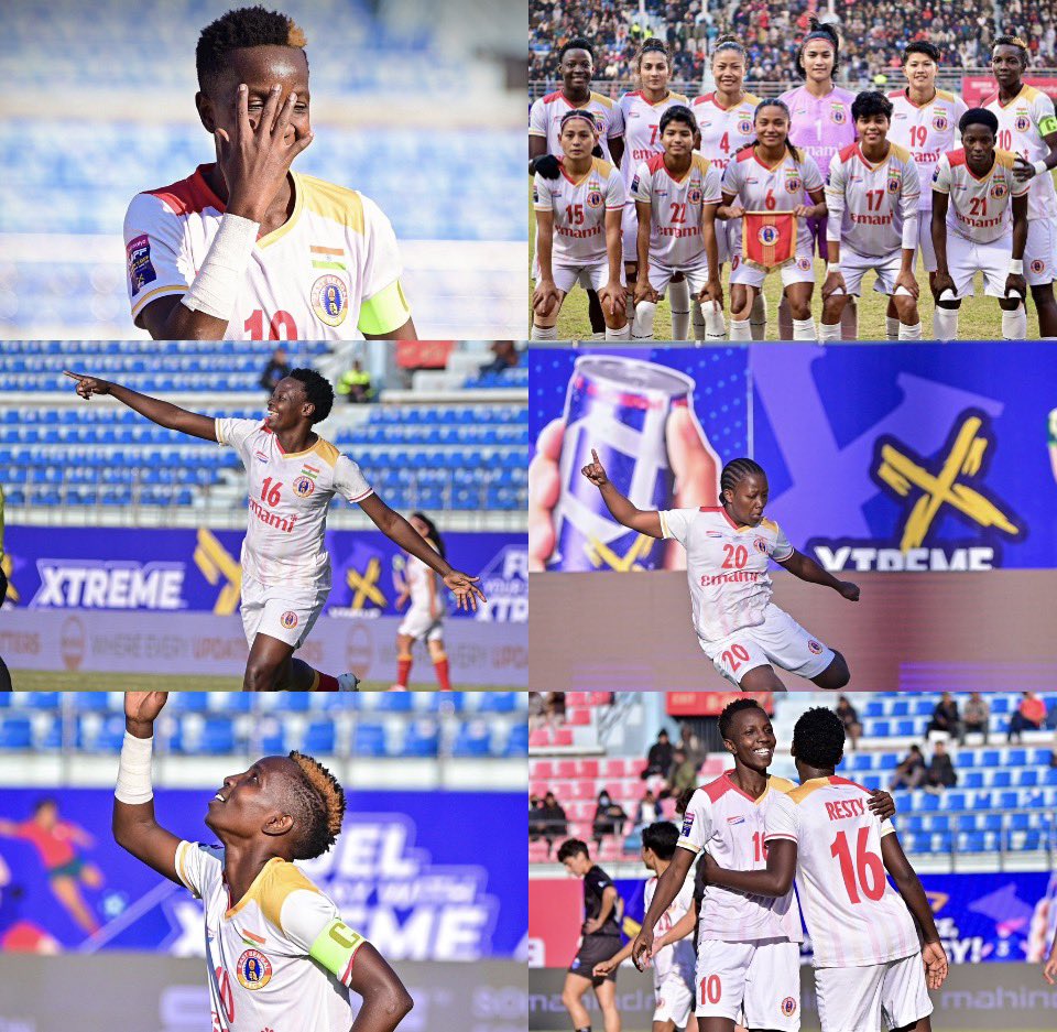 Ugandan Trio Power
East Bengal to
Historic SAFF Club
Women's Championship Glory <a href="/eastbengal_fc/">East Bengal FC</a> 
Women have etched their name into history as the new
SAFF Club Women's Champions 2025 congratulations <a href="/FazilaIkwaput/">Fazila Ikwaput</a> <a href="/Resty_N16/">Nanziri Resty</a> <a href="/amina_nababi/">NABABI AMINA (Proudlefter code 30😍⚽️)</a>