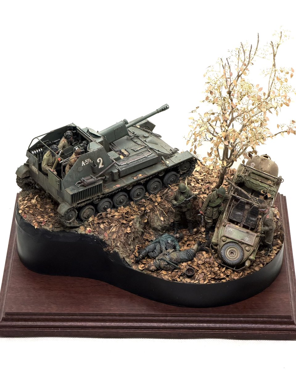 まだタイトル付けてないけど新作ジオラマほぼ完成。1944年の秋