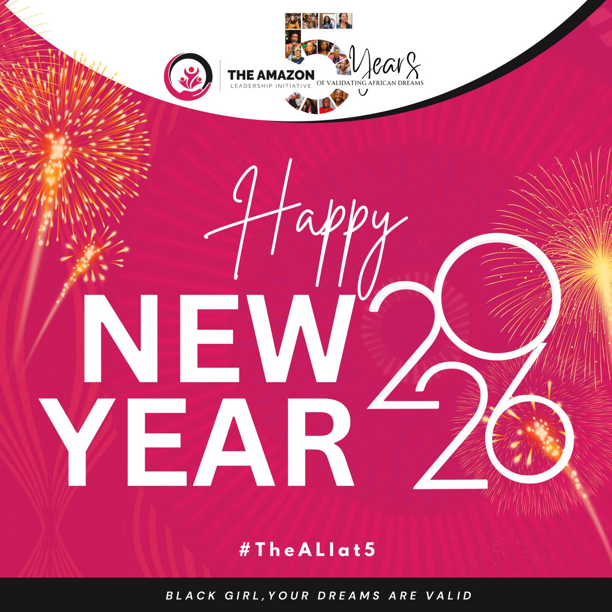 A new year. A shared vision. A stronger commitment to young female leadership.
Welcome to 2026 ✨

In December 2025, TheALI clocked 5 years as a NPO. Throughout this year, we celebrate this milestone -validating African dreams. #TheALIat5

Happy New Year from <a href="/TheALIorg/">The Amazon Leadership Initiative (TheALI)</a>