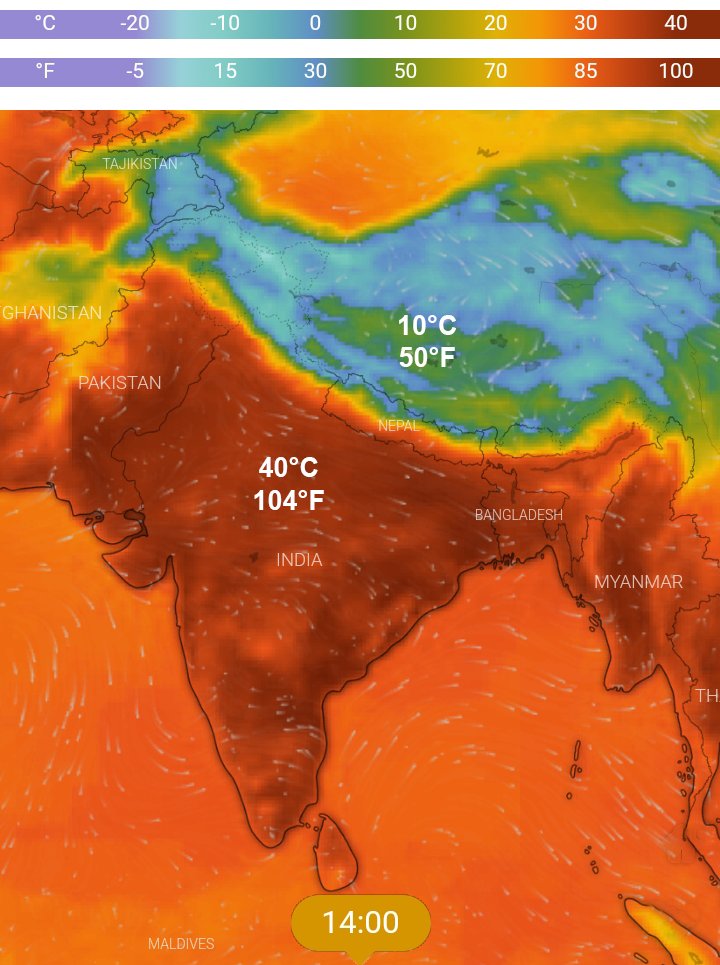 amazingmap's tweet image. The Himalayan Weather Wall