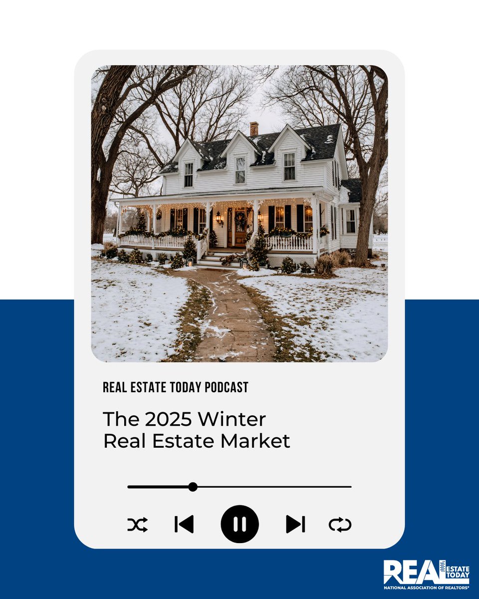 nardotrealtor's tweet image. This week on Real Estate Today, we break down why winter could be the secret season for savvy buyers, what’s really happening in today’s housing market, and why first-time buyers are making up a record-low share. Plus, tips on shopping smarter for a mortgage! 

Available on your…