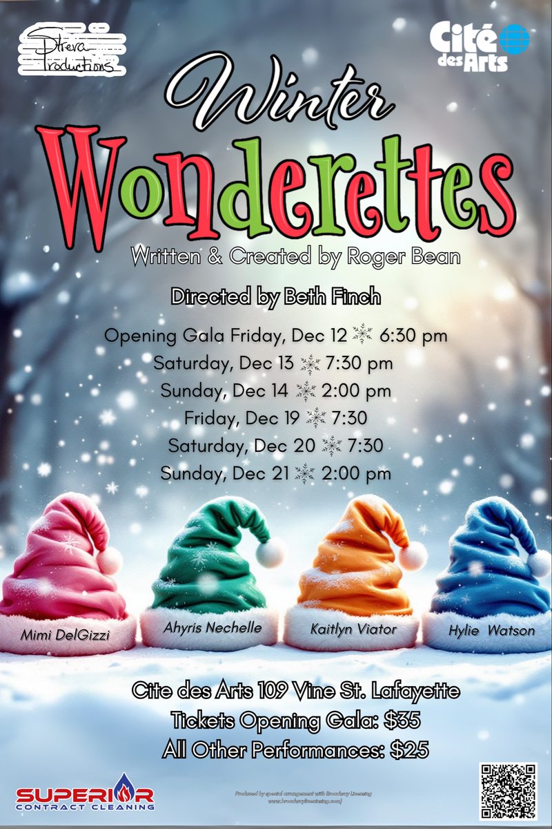 Only 2 shows left!  “The Winter Wonderettes” by Roger Bean <a href="/citedesart/">Cité des Arts</a>
Citedesarts.org <a href="/LafayetteTravel/">Lafayette, Louisiana</a> 
#lafayettestheatercommunity