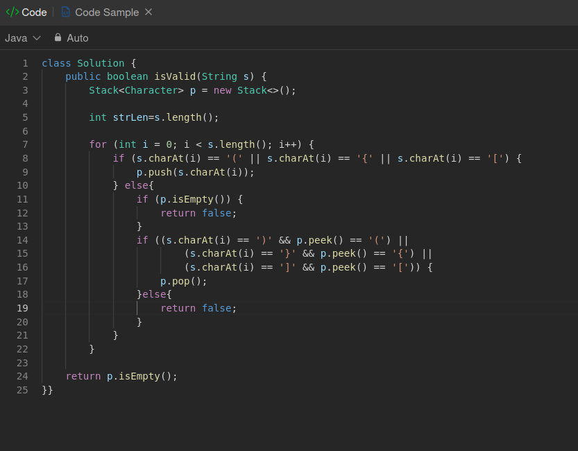 Pranjul07_'s tweet photo. " Trying to improve the previous self. "

#Day24 of #100DaysOfCode
Prob no. - 20. Valid Parentheses.

@java
#programming #dodailycode #dailycode https://t.co/rbhnlOdnaY