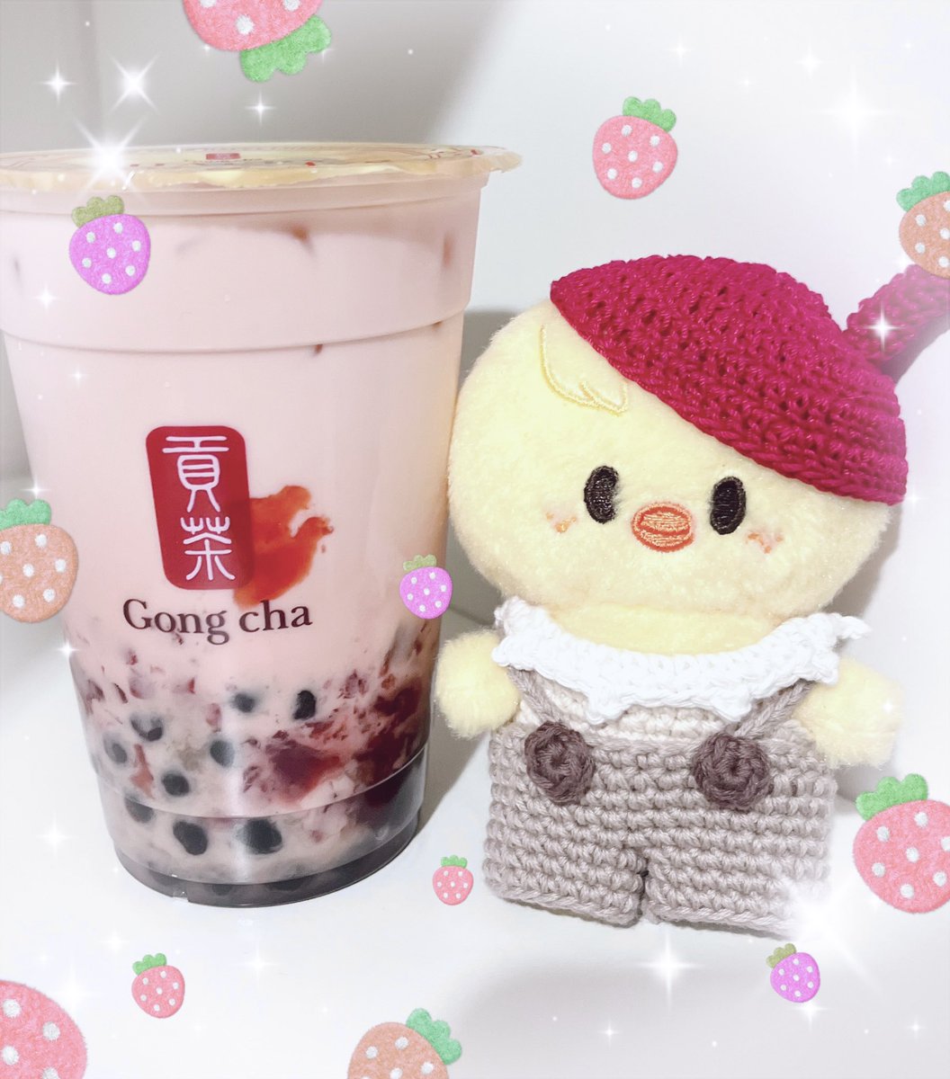 ゴンチャのあまおうホリデーミルクティーめっっっっっちゃ美味しかった🍓🫖！！！