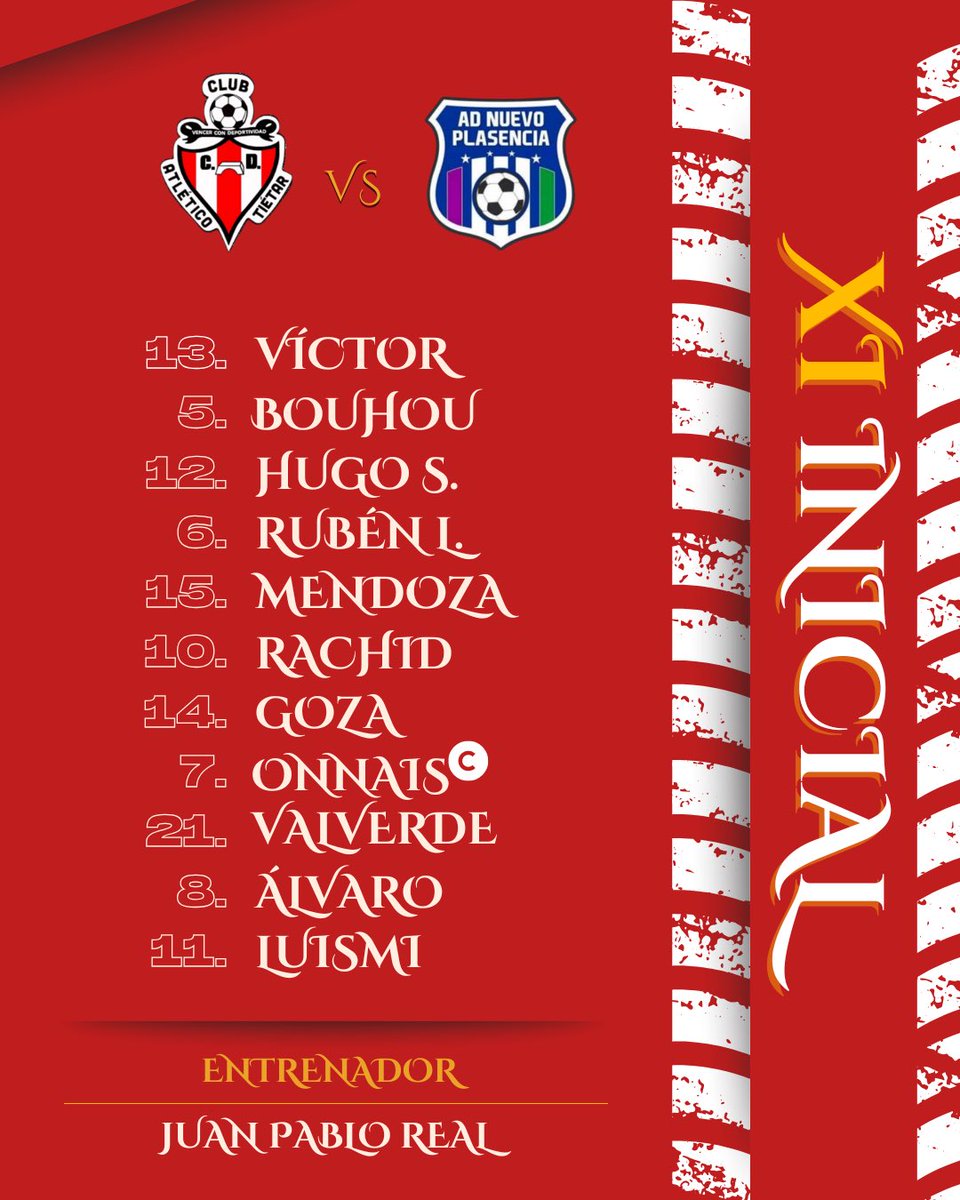 🗓️ | ALINEACIÓN

¡Ya tenemos el XI con el que saldremos esta tarde en el que será el último encuentro del 2025!

#NuestraHistoriaSeEscribeContigo