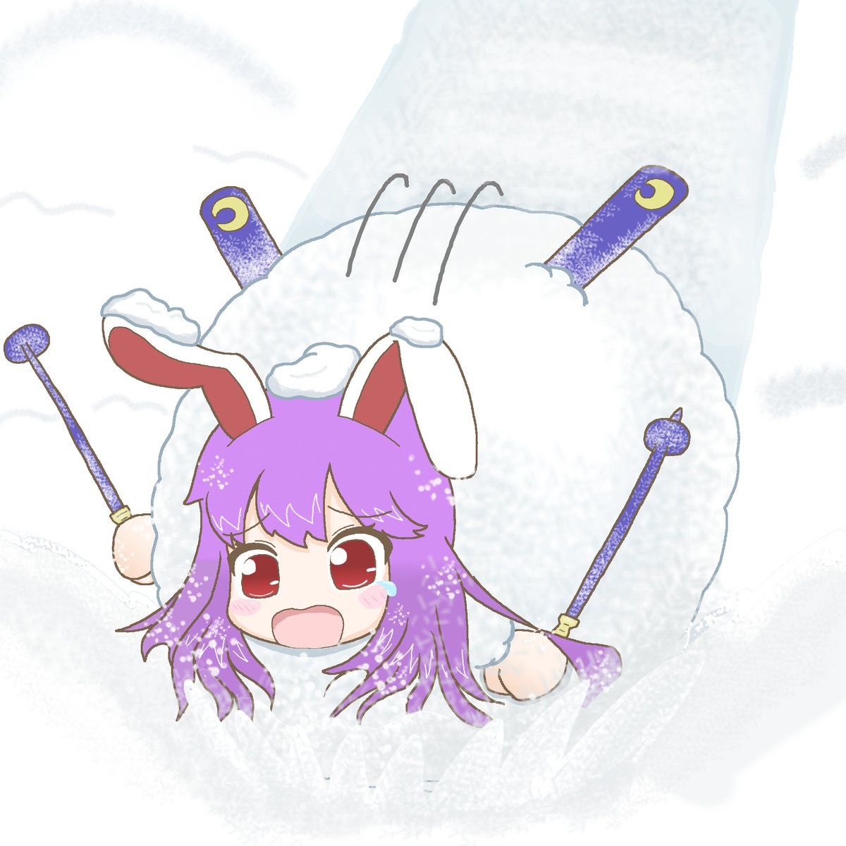 うどんげちゃんはゴロゴロ転がってほしい ＃雪だるま拘束