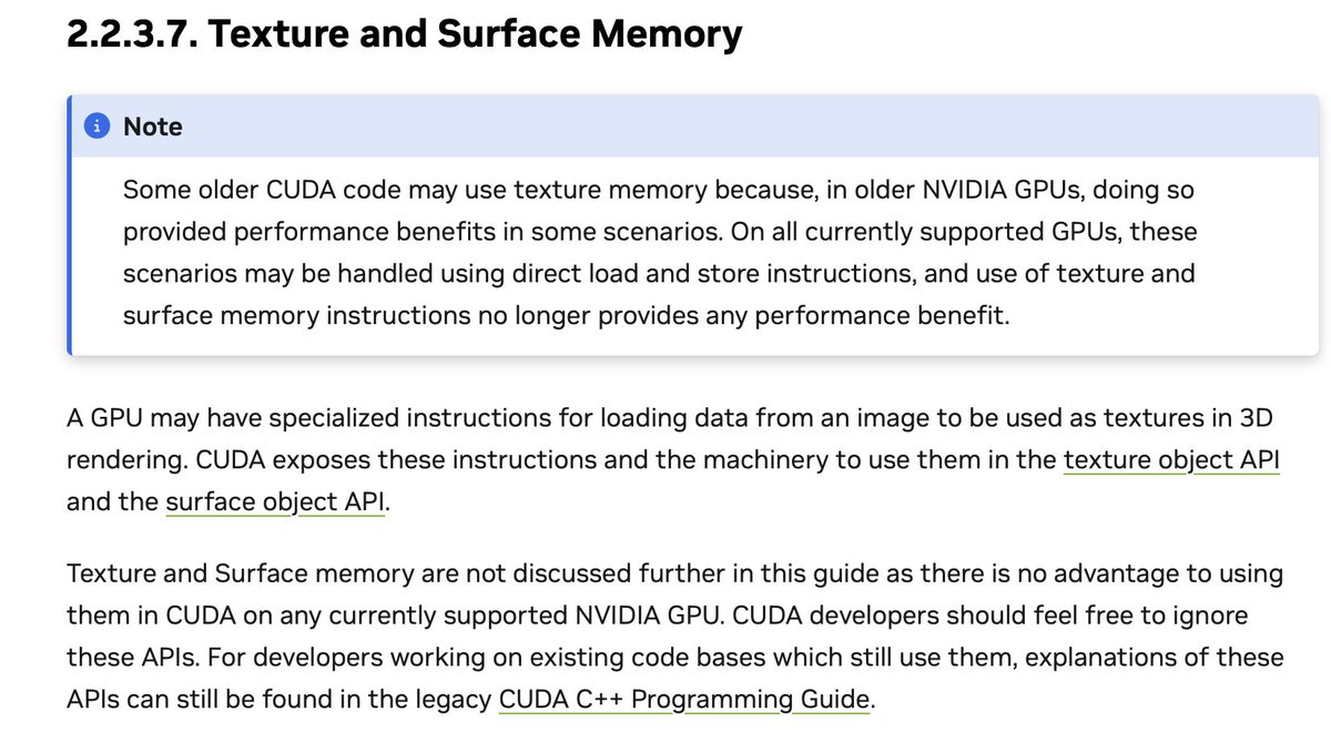 in the new CUDA programming guide > Some older CUDA code may use ...