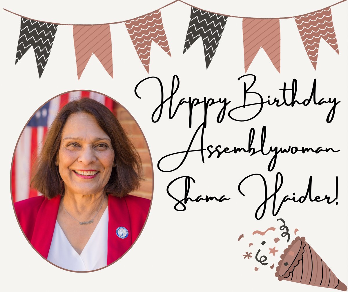 NJLD37's tweet image. Happy Birthday Assemblywoman Haider! 🎉