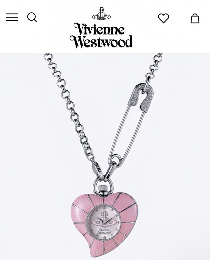 vivienne westwood heart pendant watch necklace