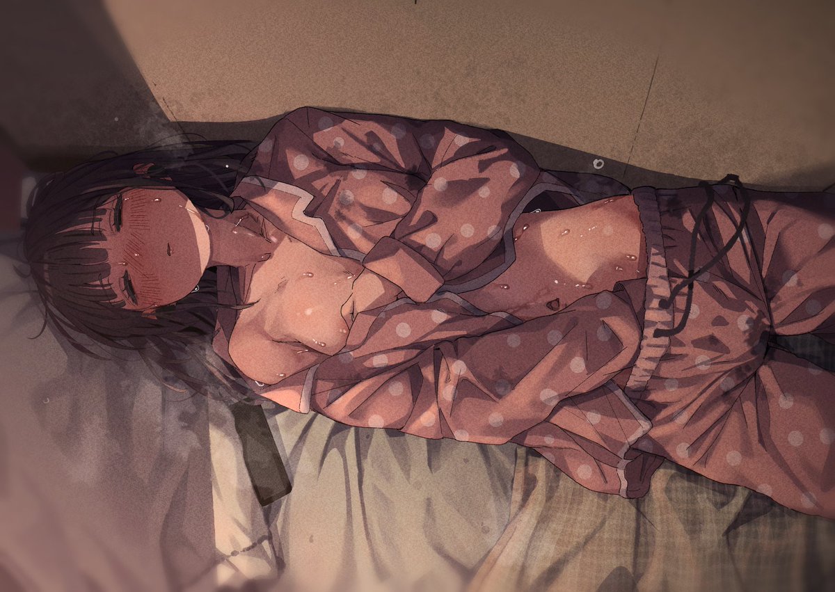 #今年も残りわずかなので今年一番伸びた絵を貼る 
普段の3倍伸びてひっくり返ったやつ 