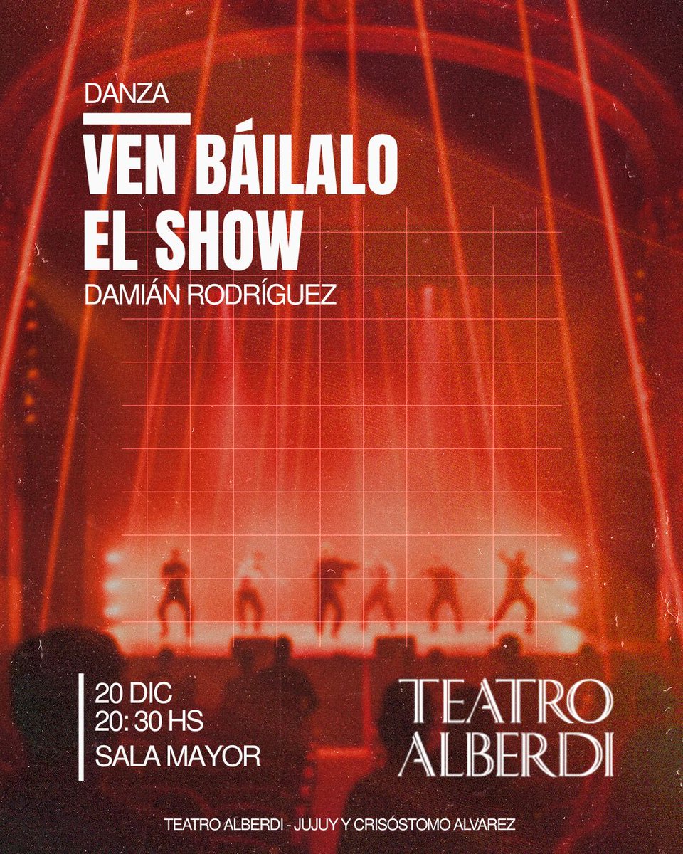 Hoy sábado 20 presentamos danza en el Teatro Alberdi "Ven Báilalo, el show" con Damián Rodríguez <a href="/MediosUNT/">UNT Tucumán</a> <a href="/MarceloMirkin/">Marcelo Mirkin</a> #ExtensiónEsCultura