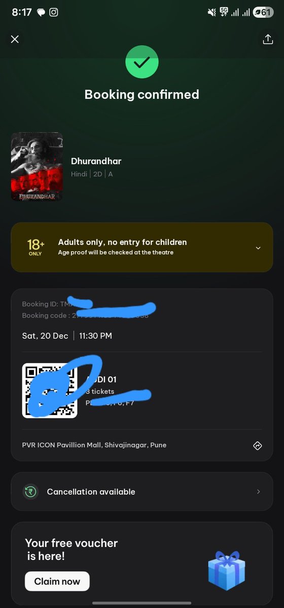 tushar_sutar's tweet photo. @dhruv_rathee Tumhara Post dekhke immediately ticket book kar diya.. kal video dekhane ke baad firse chala jaunga #Dhurandhar @yamigautam @AdityaDharFilms #ChalBSDK https://t.co/AXxSpO8hob
